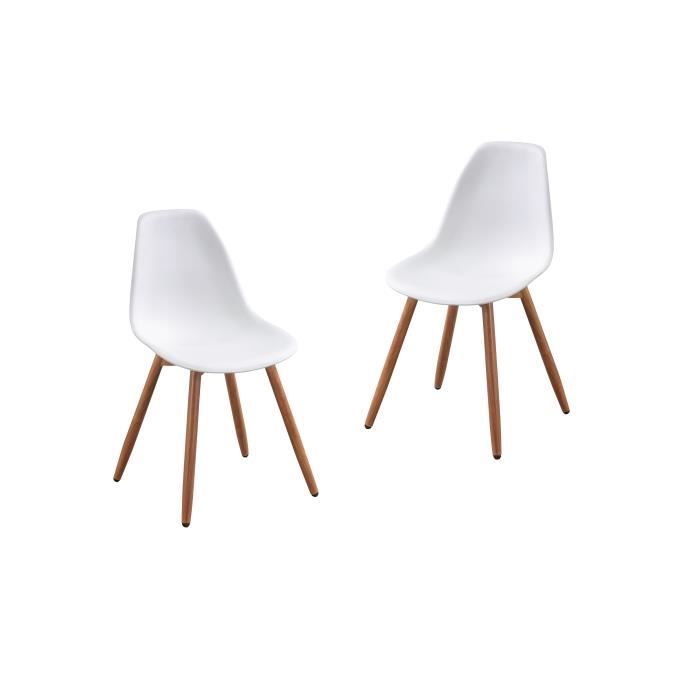 Lot de 2 chaises de jardin en PP - Blanc - 50 x 55 x 85,5 cm