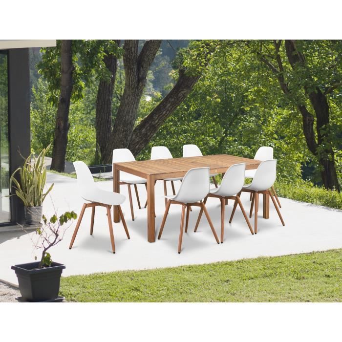 Lot de 2 chaises de jardin en PP - Blanc - 50 x 55 x 85,5 cm