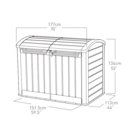 KETER - Coffre de rangement extérieur en résine 2000 litres Beige et Marron - Abri de stockage de jardin