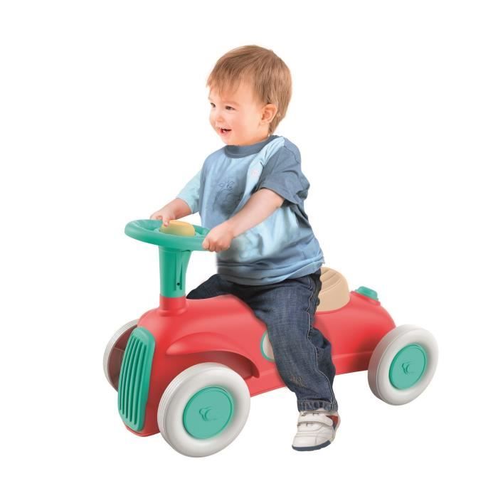 Porteur Baby Clementoni - Ma premiere voiture - 100% recyclé - Roues directrices et klaxon