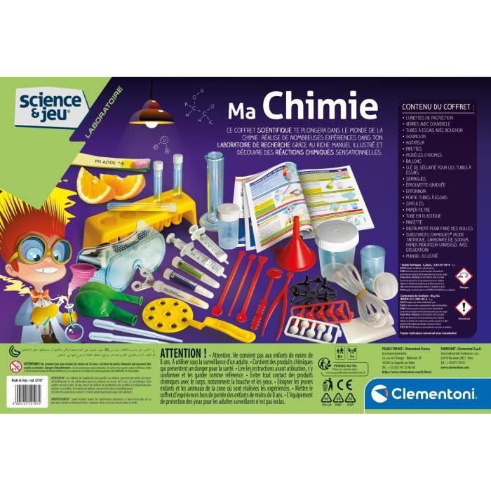 Clementoni - Science & Jeu - Ma chimie - Réalise plus de 170 expériences sans danger - A partir de 8 ans