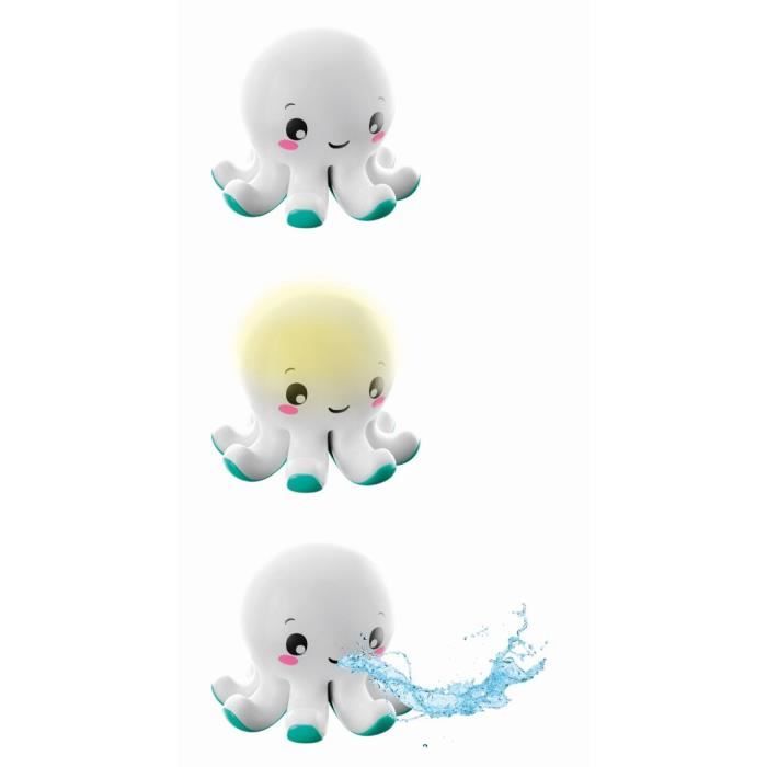 Jouet de bain interactif Baby Clementoni - Colin le poulpe lumineux et musical