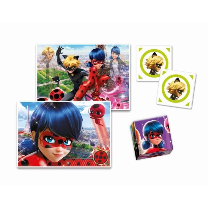 Coffret d'activités préscolaires 4 en 1 Miraculous - Clementoni - 2 puzzles, 6 cubes et un mémo