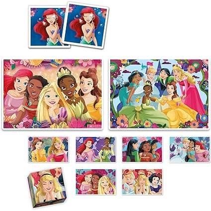 Clementoni - Edukit - Disney Princesses - Coffret apprentissage 4 en 1 - 2 puzzles, 1 mémo, 1 jeu de 6 cubes - Fabriqué en Italie