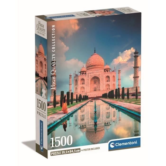 Clementoni - 1500p Taj Mahal - 59,2 x 84,3 cm - Avec poster