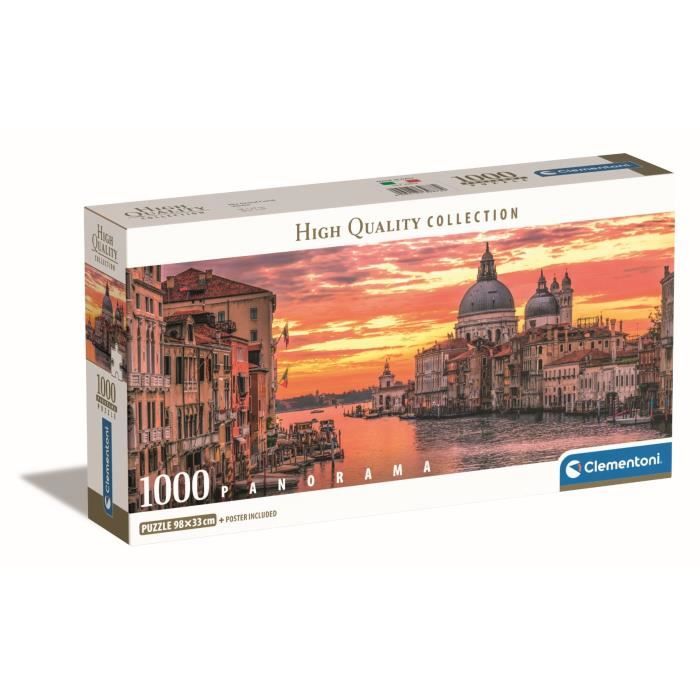 Clementoni - 1000p Pannorama Venise - 98 x 33 cm - Avec poster