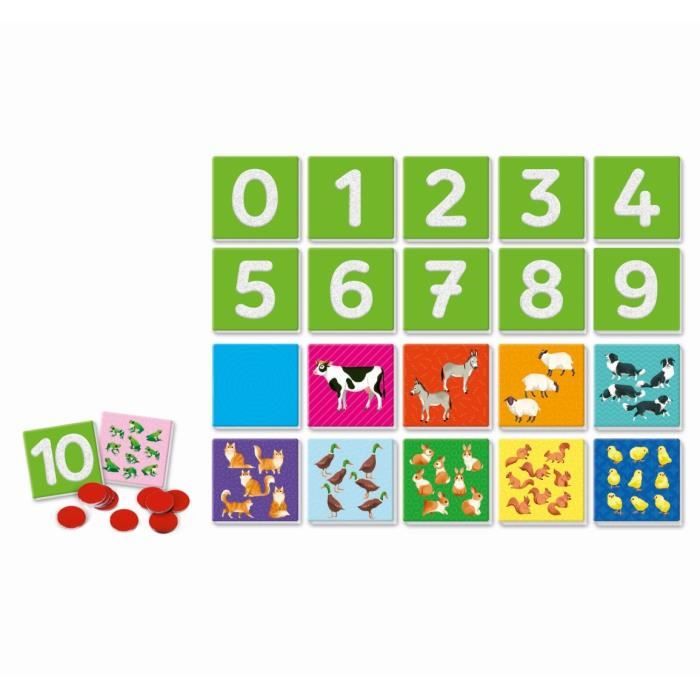 Montessori - Clementoni - Les chiffres tactiles - Jeu éducatif apprentissage des chiffres - 10 cartes chiffres rugueux - Dés 3 ans