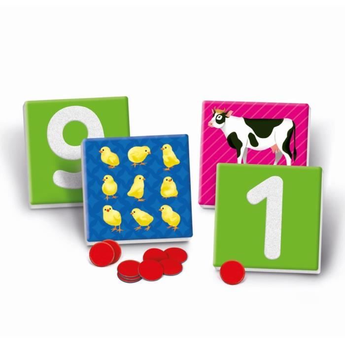 Montessori - Clementoni - Les chiffres tactiles - Jeu éducatif apprentissage des chiffres - 10 cartes chiffres rugueux - Dés 3 ans