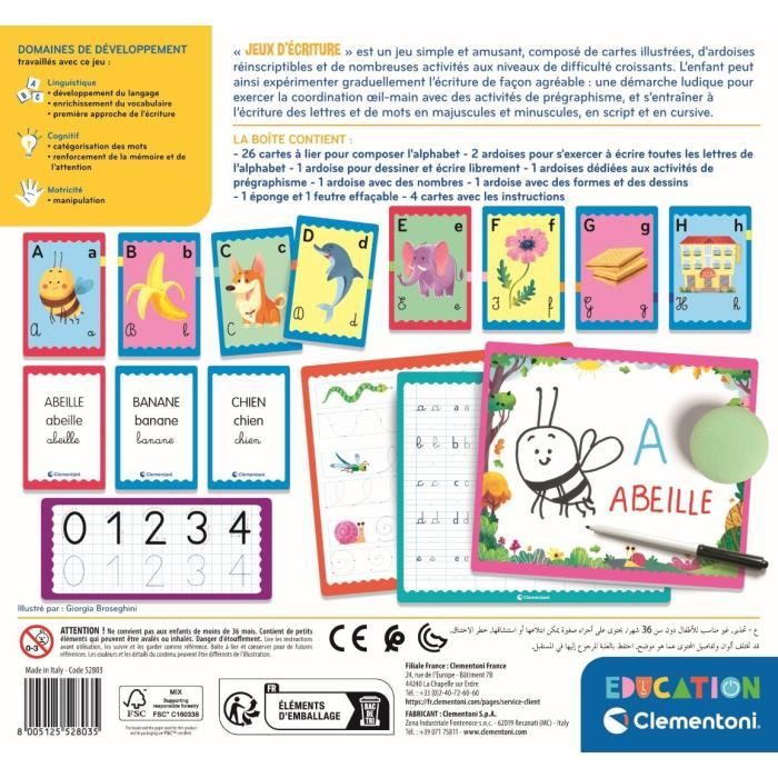 Clementoni - Coffret Jeux d'écriture - 23 activités - Dés 4 ans