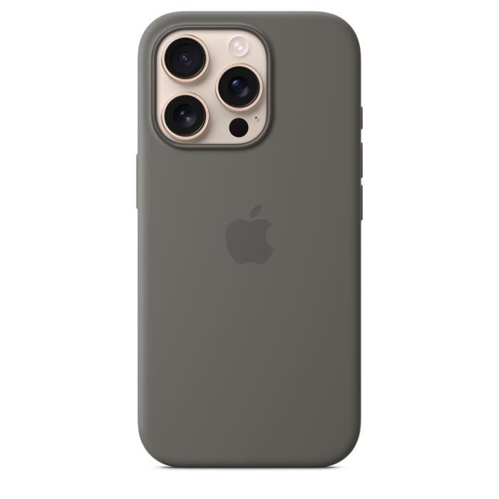 APPLE iPhone 16 Pro - Coque en silicone avec MagSafe - Stone Gray