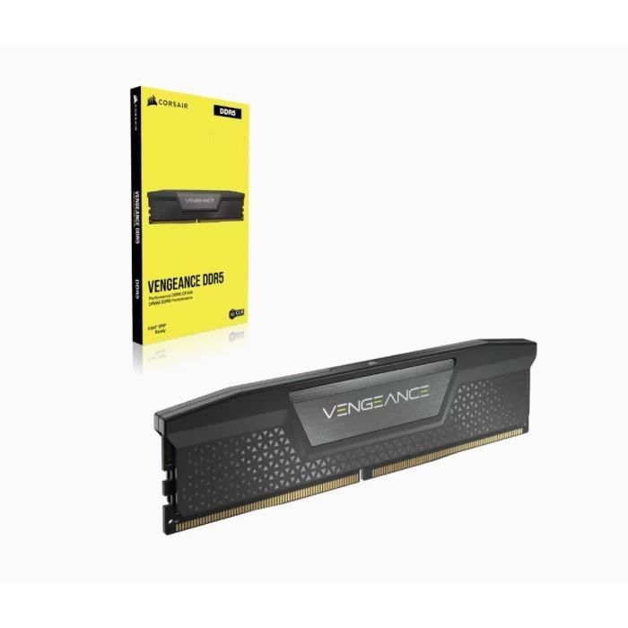 Mémoire RAM - CORSAIR - Vengeance DDR5 - 32GB 2x16GB DIMM - 6400 MHz - 1,40V - Noir (CMK32GX5M2B6400C32)