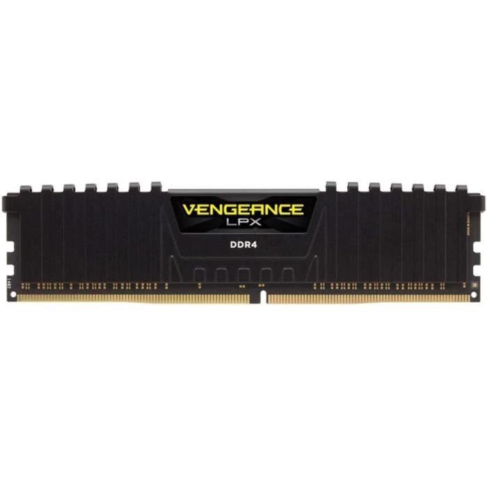 Mémoire RAM - CORSAIR - Vengeance LPX DDR4 - 16GB 2x8GB DIMM - 3200 MHz  - 1.35V - Noir (CMK16GX4M2E3200C)