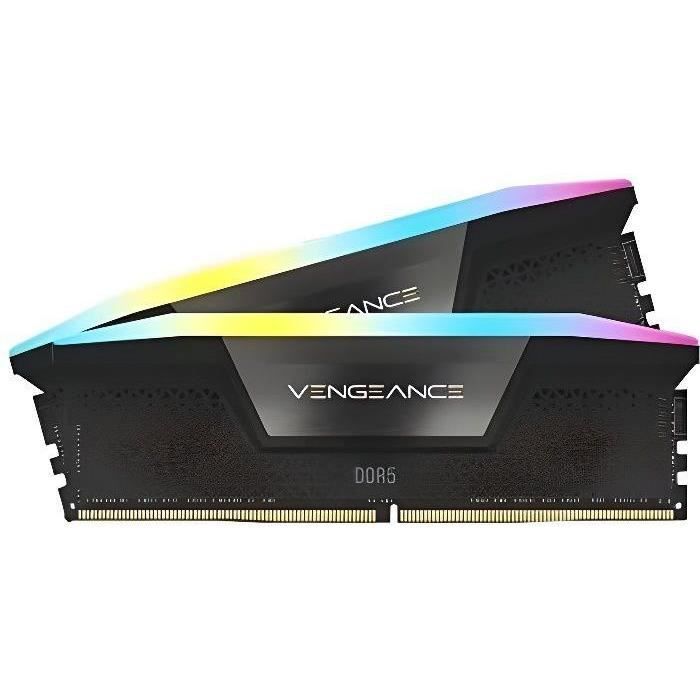 RAM - CORSAIR Vengeance RGB DDR5 - 32GB 2x16GB DIMM - 5200MHz - Unbuffered, 40-40-40-77, XMP 3.0, Black Heatspreader, RGB LED,