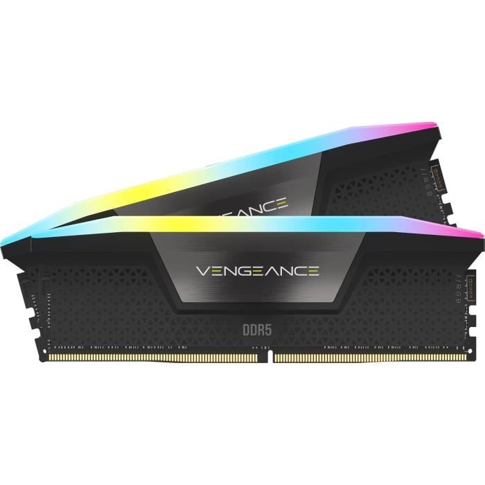 RAM - CORSAIR Vengeance RGB DDR5 - 32GB 2x16GB DIMM - 5200MHz - Unbuffered, 40-40-40-77, XMP 3.0, Black Heatspreader, RGB LED,