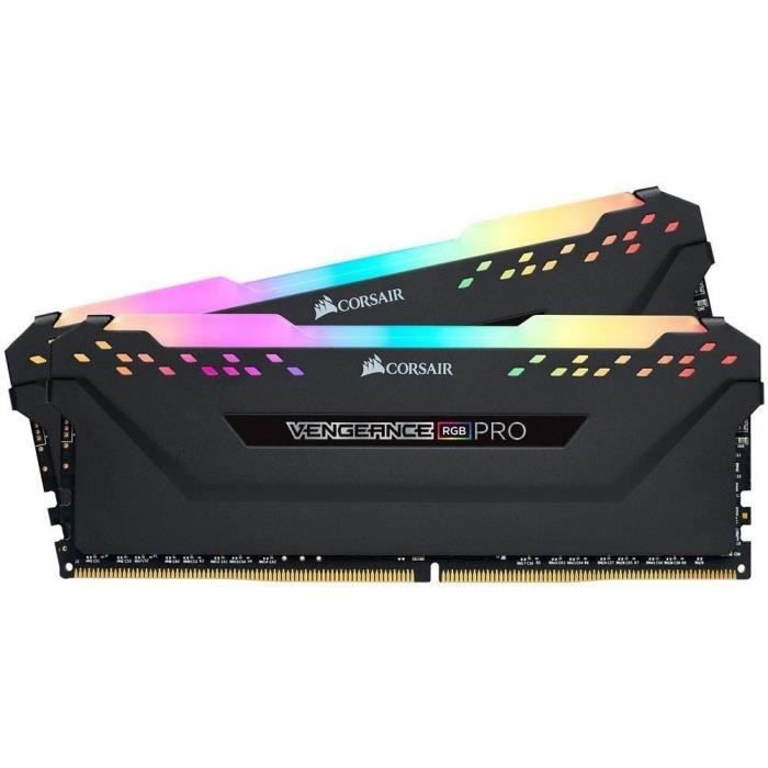 Mémoire RAM - CORSAIR - Vengeance RGB Pro DDR4 - 16GB 2x8GB DIMM - 3200 MHz  - 1.35V - Noir (CMW16GX4M2C3200C)