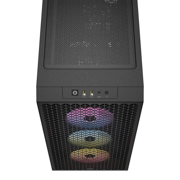 Boîtier PC - CORSAIR - 3000D RGB AIRFLOW - ATX Moyen-tour - 3 ventilateurs AR120 RGB - Noir