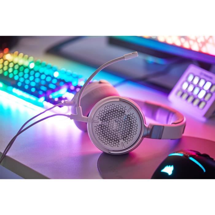 Casque filaire ouvert gaming et streaming - CORSAIR - VIRTUOSO PRO - Blanc