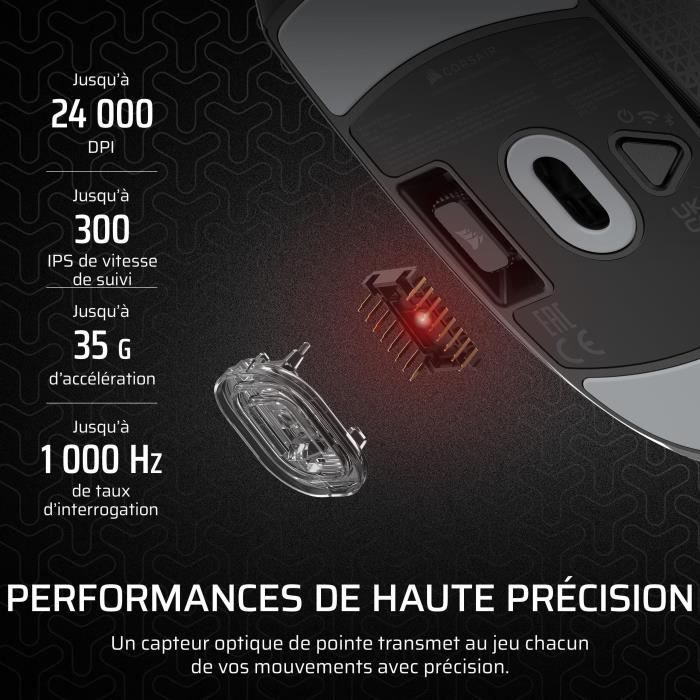 Souris Gaming Sans Fil - CORSAIR - M55 Wireless - Noire, Symétrique