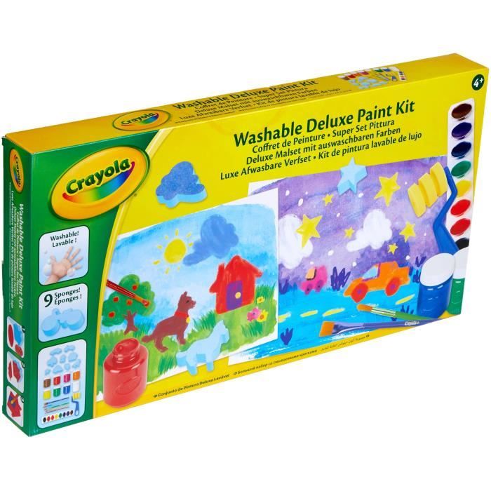 Créatif - CRAYOLA - Mon Coffret de Peinture - Peintures variées non tachantes! Des 4 ans