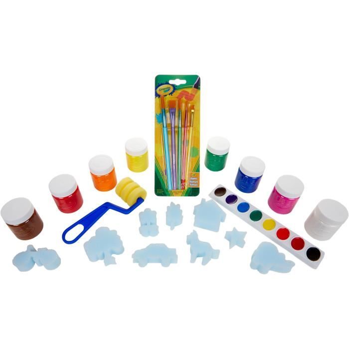 Créatif - CRAYOLA - Mon Coffret de Peinture - Peintures variées non tachantes! Des 4 ans