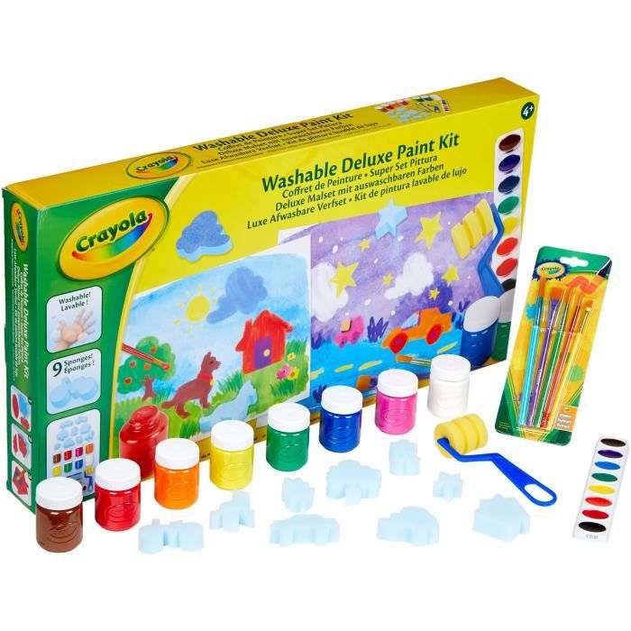 Créatif - CRAYOLA - Mon Coffret de Peinture - Peintures variées non tachantes! Des 4 ans