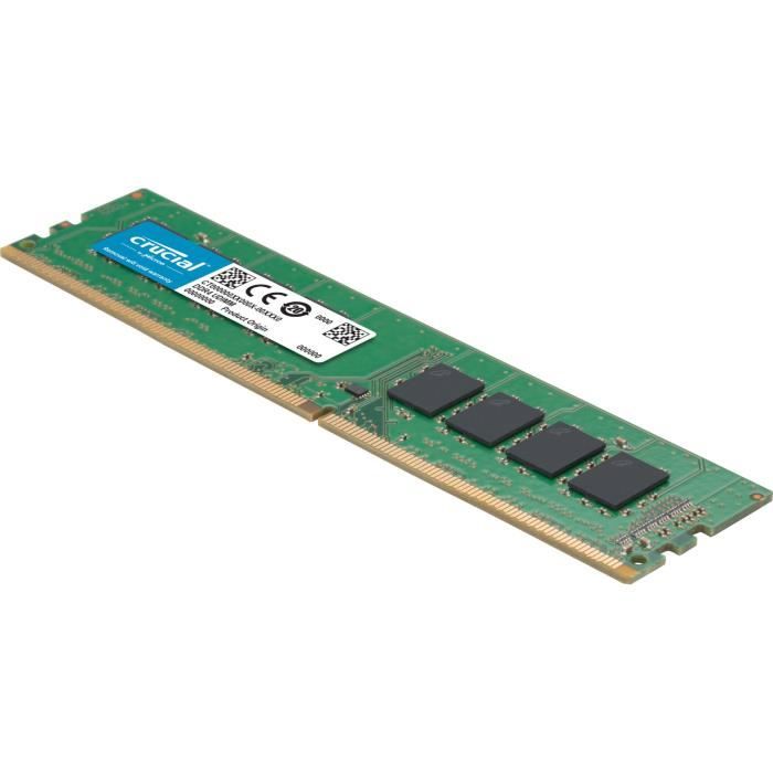 CRUCIAL - Mémoire PC DDR4 -  8Go (1x8Go) - 2400MHz - CAS 17 (CT8G4DFS824A)