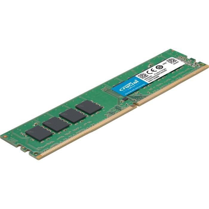 CRUCIAL - Mémoire PC DDR4 -  8Go (1x8Go) - 2400MHz - CAS 17 (CT8G4DFS824A)