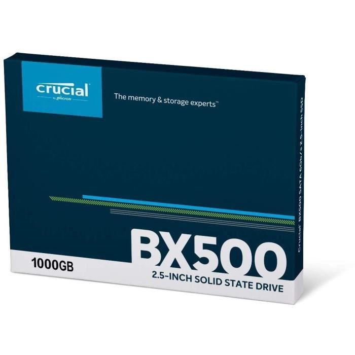 CRUCIAL - Disque SSD Interne - BX500 - 1To - 2,5 pouces (CT1000BX500SSD1)