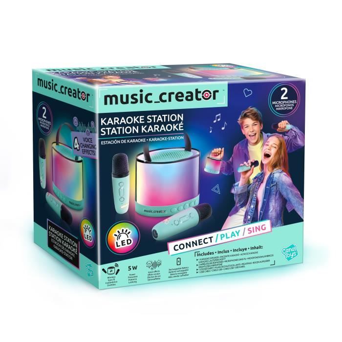 Canal Toys - Music Creator - Mini Station Karaoké - Enceinte lumineuse avec 2 microphones sans fil - INF 044