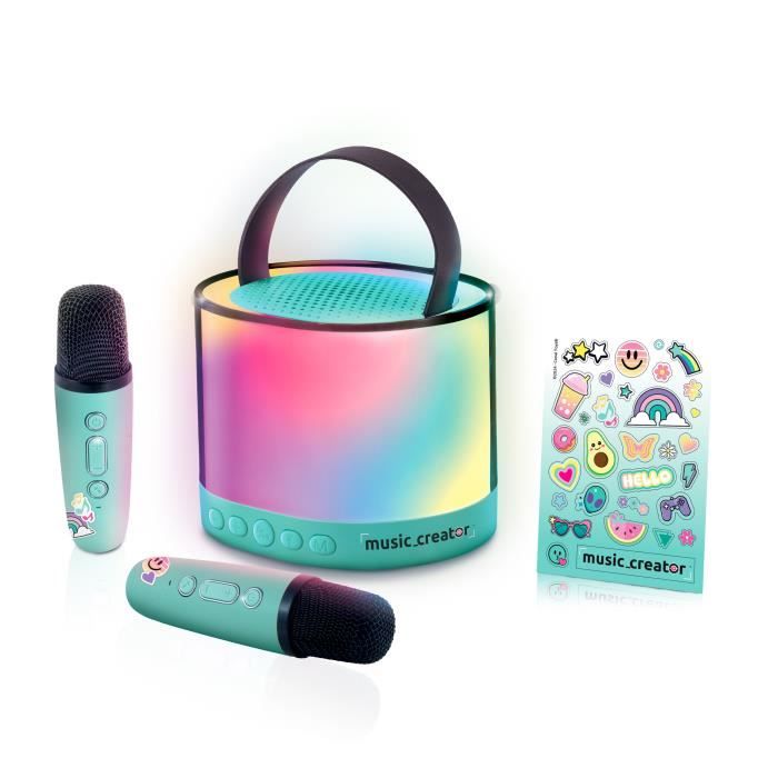 Canal Toys - Music Creator - Mini Station Karaoké - Enceinte lumineuse avec 2 microphones sans fil - INF 044