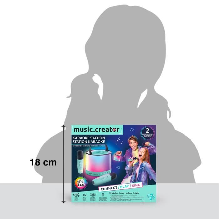 Canal Toys - Music Creator - Mini Station Karaoké - Enceinte lumineuse avec 2 microphones sans fil - INF 044