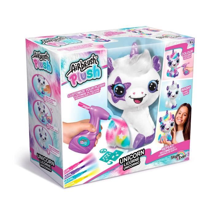 Canal Toys Peluche a personnaliser Licorne - Airbrush électrique avec pochoirs et feutres