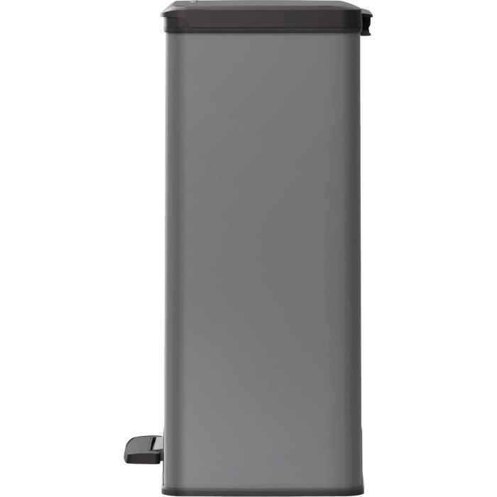 Poubelle Rectangle - DECO BIN - CURVER - 65L - Grande capacité - 49 x 32 x 61 cm - Anthracite