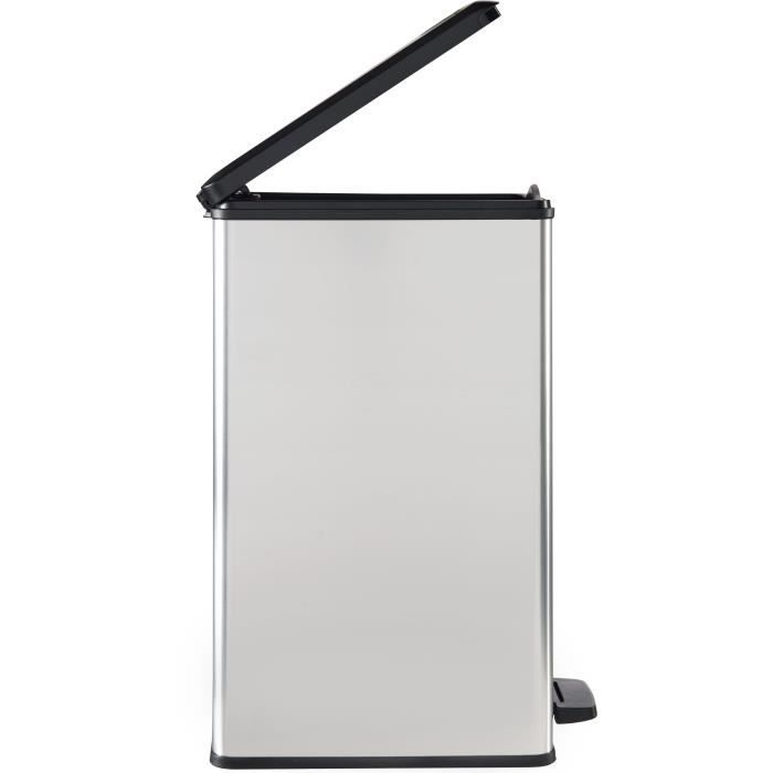 Poubelle Slim - SLIM BIN - CURVER - 40L - Gain de place - 40 x 25 x 61 cm - Gris métallisé