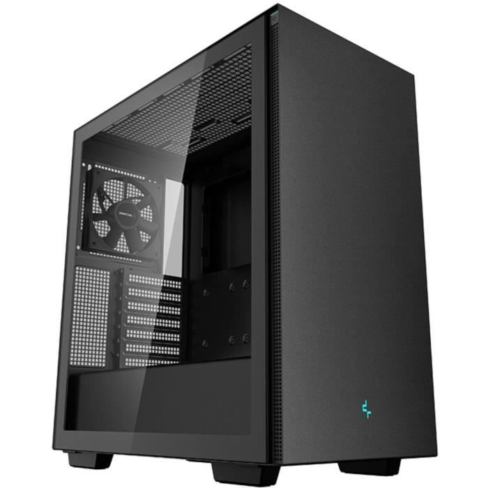 Boîtier PC Moyen Tour sans alim - DEEPCOOL CH510 (Noir) - E-ATX/ATX/Micro ATX - 1x120mm - USB 3.0/HD Audio - Verre trempé