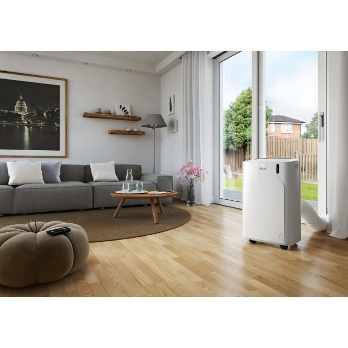 Climatiseur mobile PAC EM82K.1 DELONGHI - 2400W - Ventilateur et déshumidificateur - 3 vitesses - Gaz R290 - 9 400 Btu/h