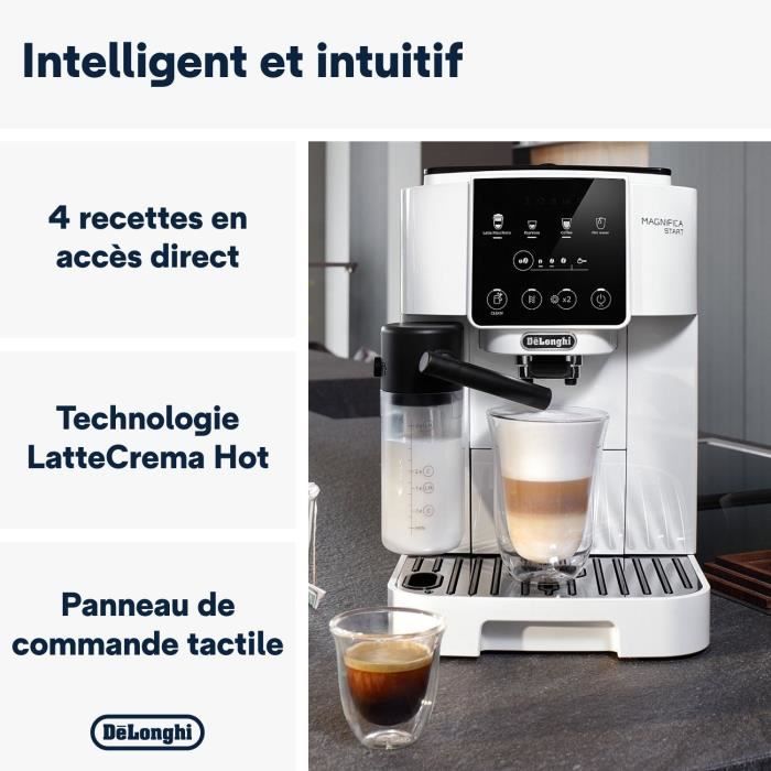 Machine expresso broyeur DELONGHI Magnifica Start ECAM220.61.W - Blanc inox - machine a café a grains