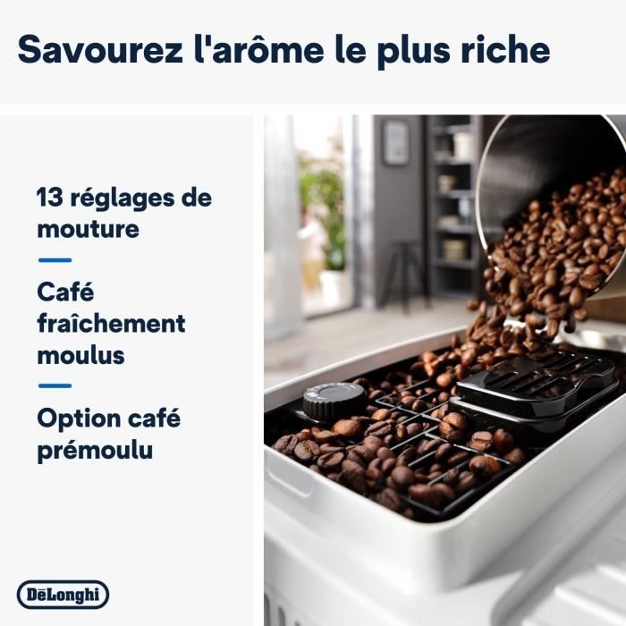 Machine expresso broyeur DELONGHI Magnifica Start ECAM220.61.W - Blanc inox - machine a café a grains