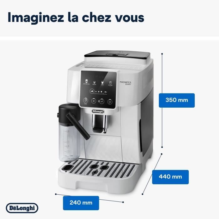 Machine expresso broyeur DELONGHI Magnifica Start ECAM220.61.W - Blanc inox - machine a café a grains