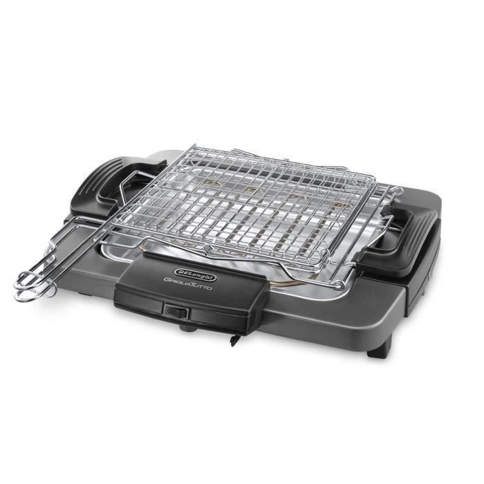 Barbecue électrique DELONGHI BQ60.X - Double grille - 1 900 W - Plateau aluminium amovible