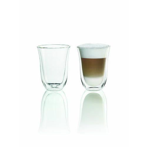 Lot de 2 tasses Latte Macchiato - DELONGHI - Contenance 22 cl - Double parois