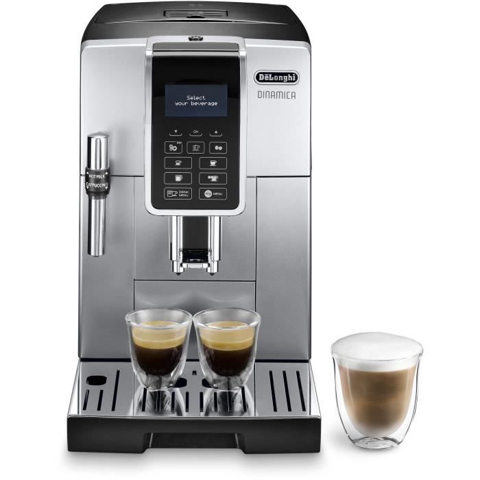 Machine expresso automatique avec broyeur - DELONGHI DINAMICA ECAM 350.35.SB Ecran 4 recettes - Silver