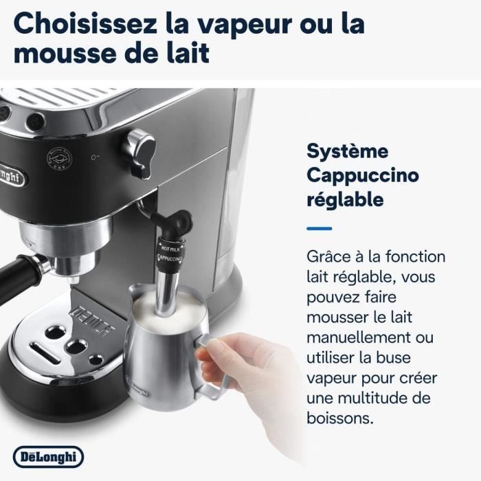 Machine expresso classique - DELONGHI EC685.BK Dedica Style - Noir - Café moulu et dosettes ESE - 15 bars - 1L