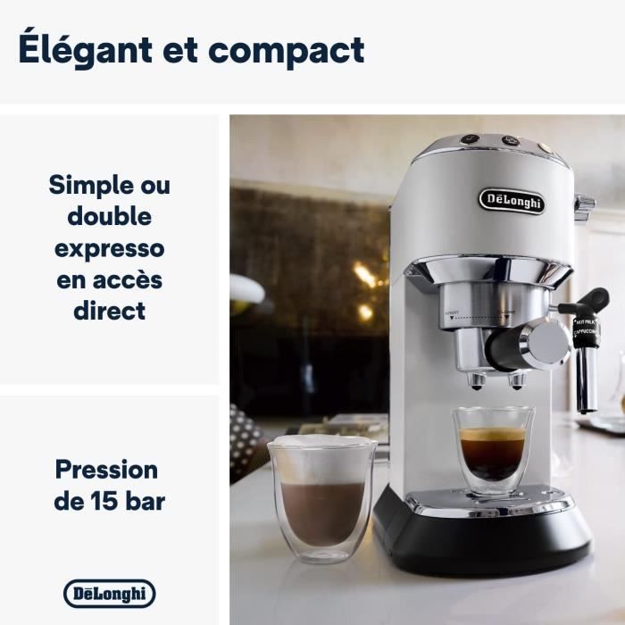 Machine expresso classique - DELONGHI EC 685.W Dedica Style - Blanc