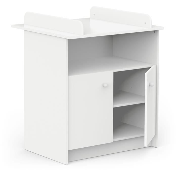 Commode a langer 2 portes, 1 niche - HELICIA - Blanc mat - 79,6 x 70 x 94,4 cm - DEMEYERE