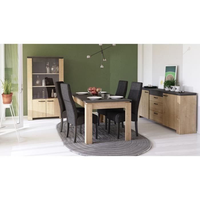 Table a manger seule AUSTIN - 6 personnes - Décor chene Hamilton et Sidewalk - L179  x P 90  x H 77 cm - DEMEYERE