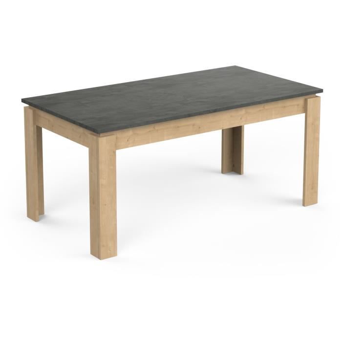 Table a manger seule AUSTIN - 6 personnes - Décor chene Hamilton et Sidewalk - L179  x P 90  x H 77 cm - DEMEYERE