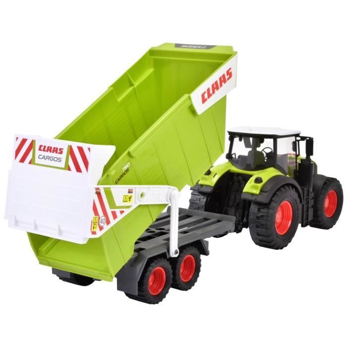 Dickie - Tracteur Claas + remorque 65cm - Son et lumiere - Benne basculante - Dés 3 ans