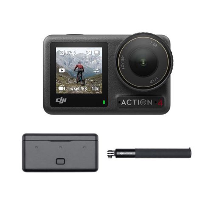 Caméra sport - DJI - Osmo Action 4 Adventure Combo - Capteur 1/1,3 pouce - 4K/120 ips - FOV ultra-large de 155