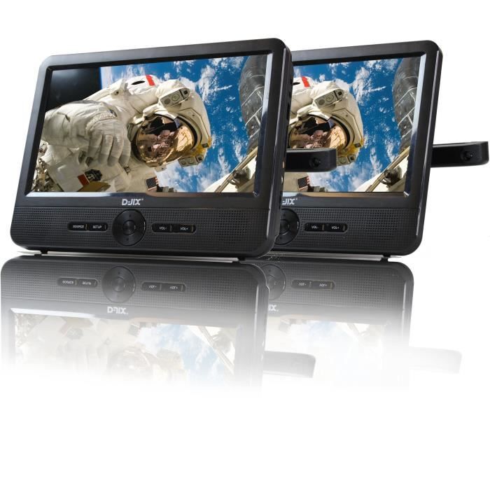 Lecteur DVD portable DJIX PVS906-50SM 9 - Double écran - Autonomie 2h - Noir